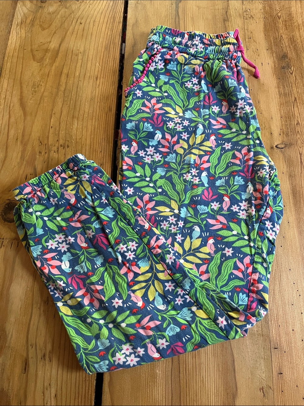 MINI BODEN 12 Colorful Floral & Fauna Printed Jogger Pants